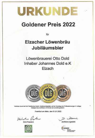 Goldener Preis 2022 - Jubiläumsbier