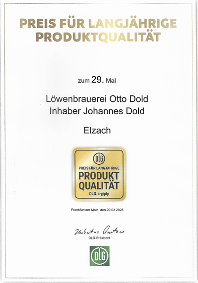 Preis für längjährige Produktqualität