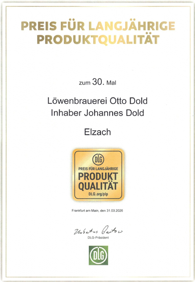 Preis für längjährige Produktqualität